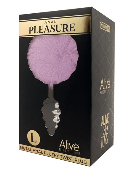 Plug métal Fluffy Twist L mauve - Alive