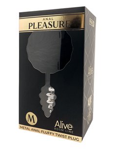Plug métal Fluffly Twist M noir - Alive 2