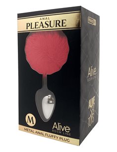 Plug métal Fluffy M rouge - Alive 2
