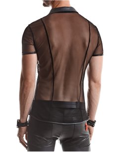 Polo en maille noire transparente - Regnes 2