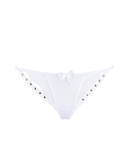 String blanc à clous dorés V-9798 - Axami String blanc à clous dorés V-9798 - Axami