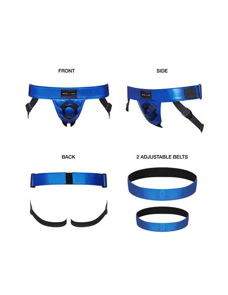 Harnais Curious bleu métallique - Strap On Me