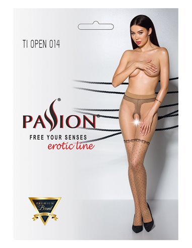 Collants ouverts TI014 20 deniers - beige