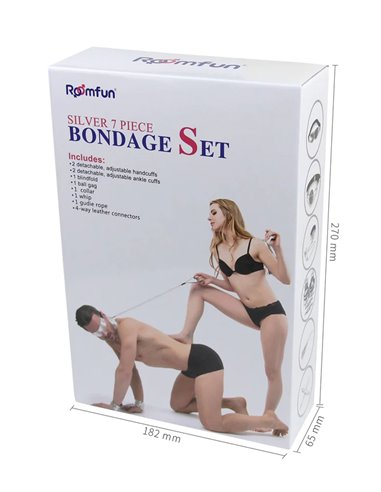 Kit BDSM 7 pièces argenté