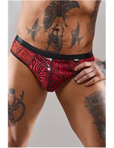 Slip type brésilien zébré rouge et noir - Regnes