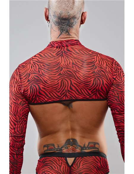 Croc top tulle zébré rouge et noir - Regnes