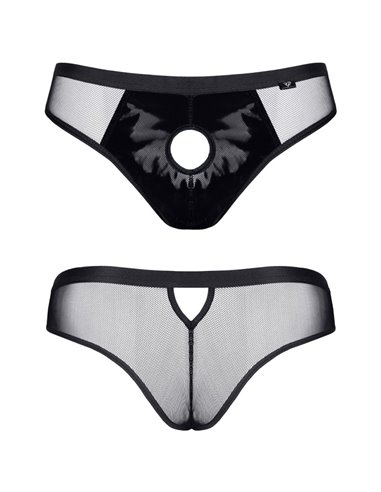 Slip type brésilien noir ouvert - Regnes