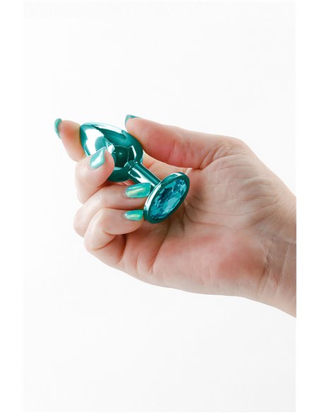 Plug bijou aluminium chromé vert S Plug bijou aluminium chromé vert S