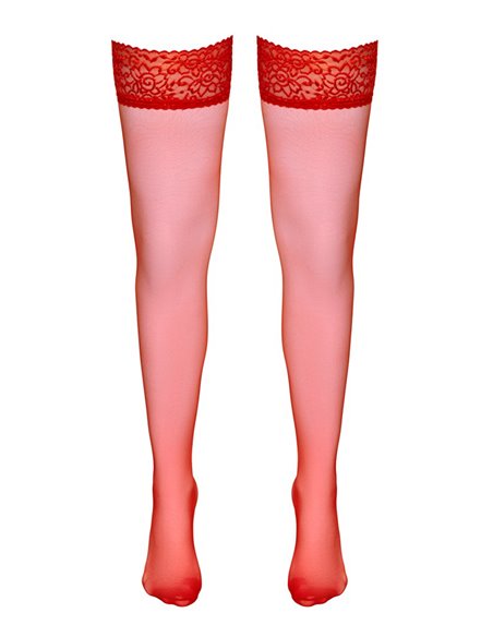 Bas autofixants rouge - Cotelli Legwear