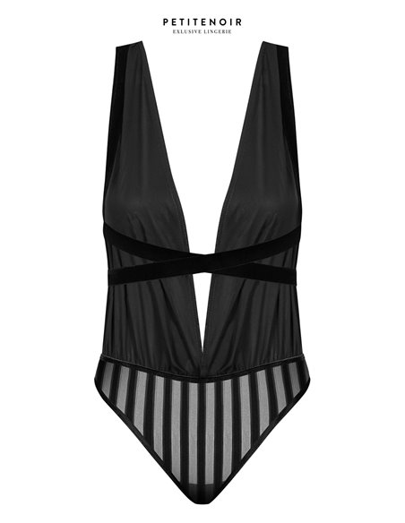 Body fendu tulle et rayures