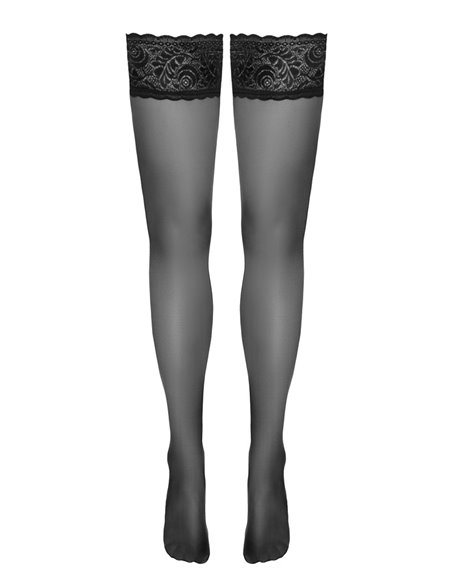 Bas autofixants noir Hold up - Cotelli Legwear