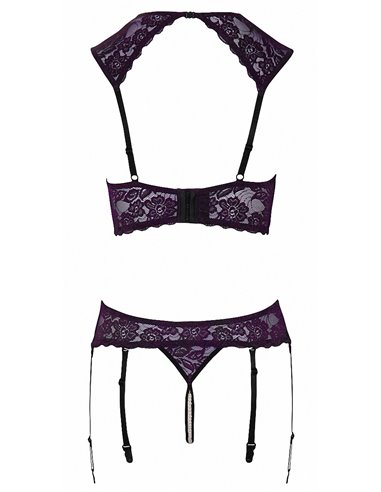 Ensemble lingerie ouverte violet - Cotelli Lingerie