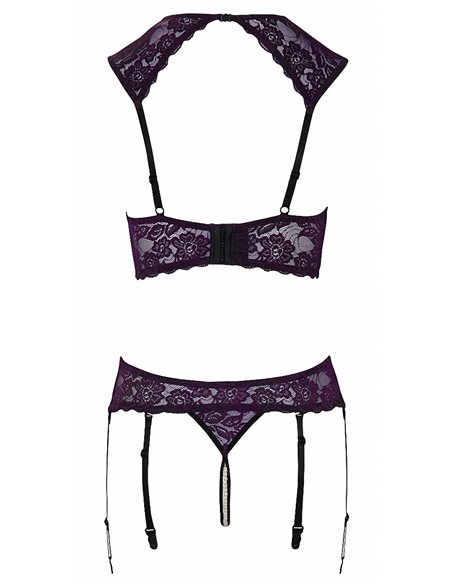 Ensemble lingerie ouverte violet - Cotelli Lingerie