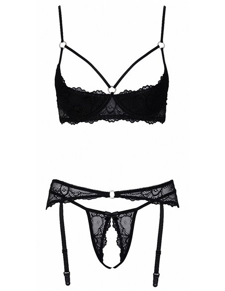 Ensemble lingerie ouverte noir - Cotelli Lingerie