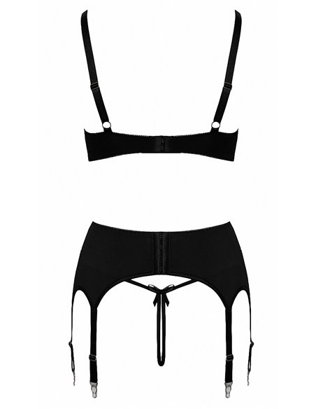 Ensemble coquin ouvert 3 pièces gris - Cottelli Lingerie