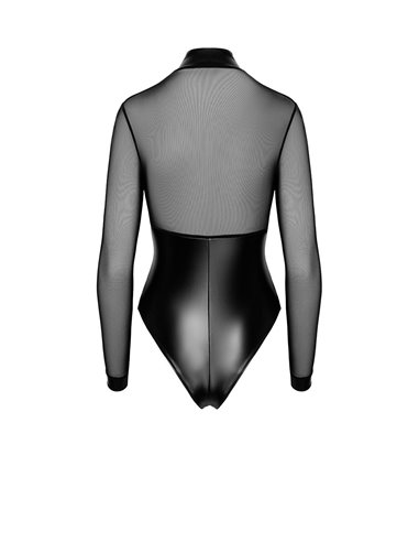 Body Edge zippé avec anneaux F321 wetlook et tulle