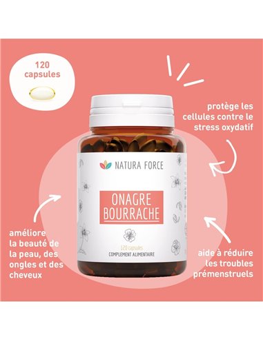 Huile Onagre Bourrache Bio - gélules - Natura Force