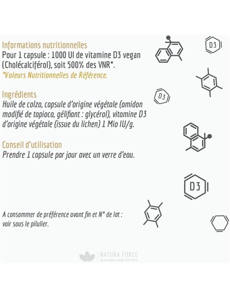 Vitamine D3 - capsules - Natura Force