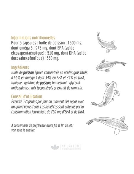 Huile de poisson Oméga 3 - capsules - Natura Force