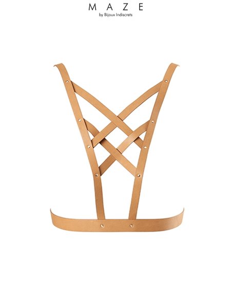 Harnais décolleté croisé marron - Maze