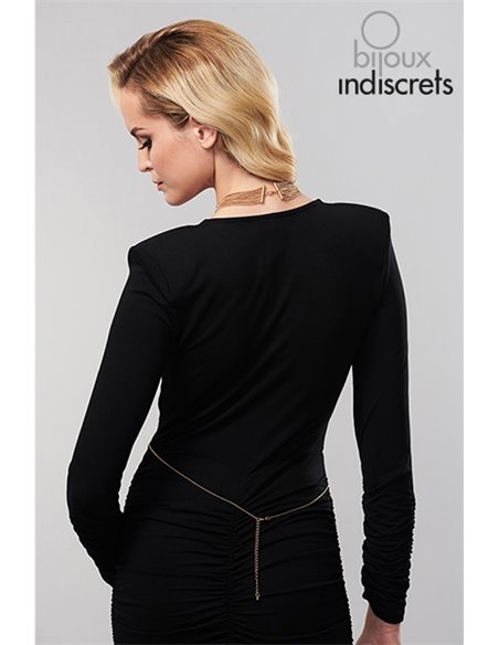 Collier en chainettes métalliques dorées