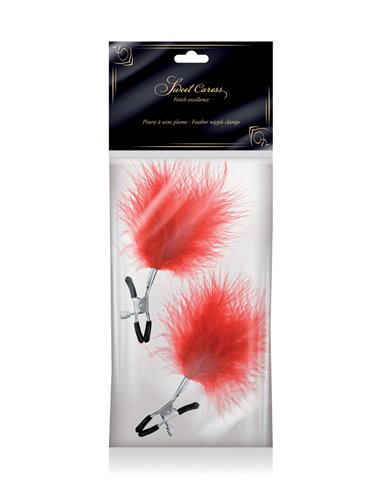 Pinces à seins plumeau - rouge