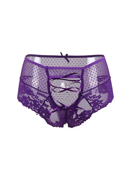 Tanga sexy pourpre à laçage