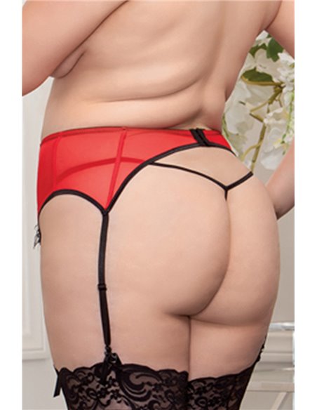 Porte-jarretelles rouge noir grande taille