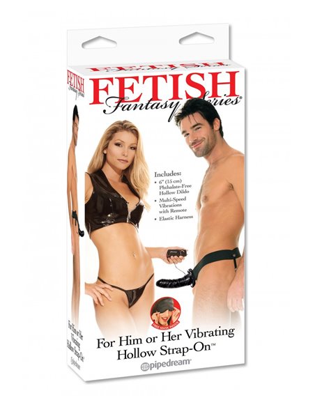 Gode-ceinture creux vibrant 15 cm