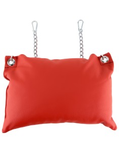 Coussin en cuir 23 x 32cm + Chaînes Rouge