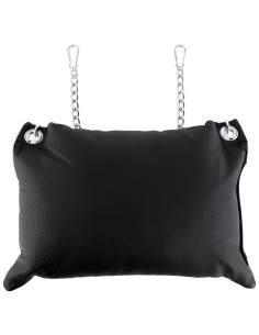 Coussin en cuir 23 x 32cm + Chaînes Noir