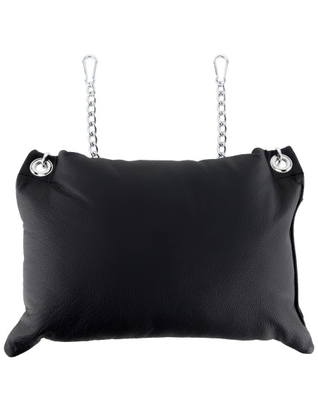 Coussin en cuir 23 x 32cm + Chaînes Noir