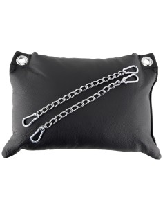 Coussin en cuir 23 x 32cm + Chaînes Noir 2