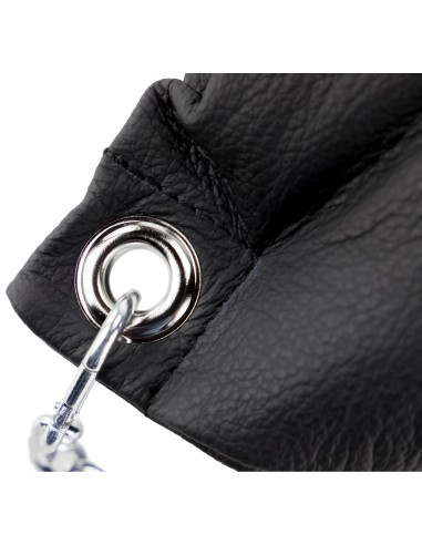 Coussin en cuir 23 x 32cm + Chaînes Noir