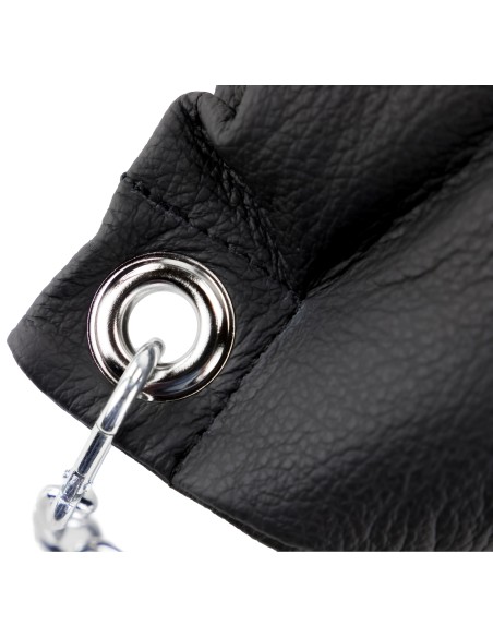 Coussin en cuir 23 x 32cm + Chaînes Noir