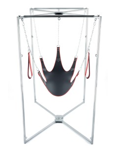 Kit Sling Cuir 5 Points Noir-Rouge Armature Grise