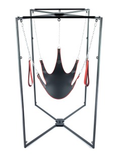 Kit Sling Cuir 5 Points Noir-Rouge Armature Noire