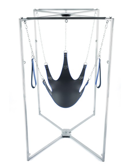 Kit Sling Cuir 5 Points Noir-Bleu Armature Grise