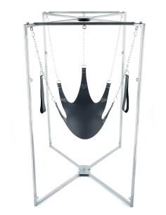 Kit Sling Cuir 5 Points Noir Armature Grise