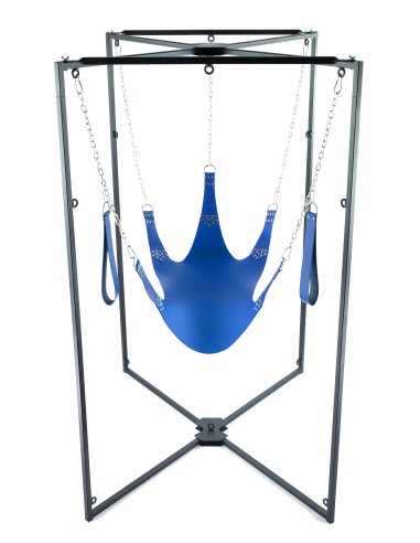 Kit Sling Cuir 5 Points Bleu Armature Noire