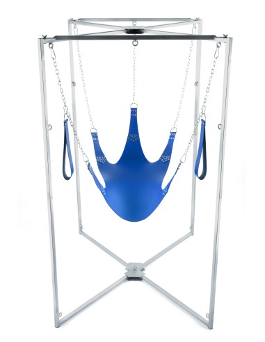 Kit Sling Cuir 5 Points Bleu Armature Grise