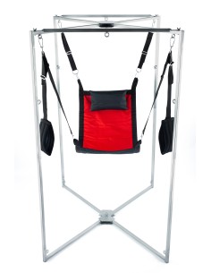 Kit Sling Tissu Carré Rouge-Noir Armature Grise