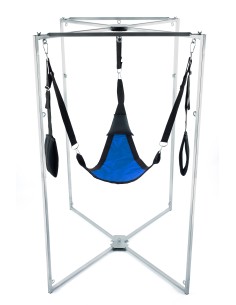 Kit Sling Tissu Triangle Bleu-Noir Armature Grise