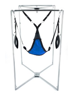 Kit Sling Tissu Triangle Bleu-Noir Armature Grise 2