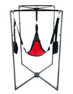 Kit Sling Tissu Triangle Rouge-Noir Armature Noire