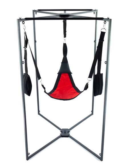 Kit Sling Tissu Triangle Rouge-Noir Armature Noire