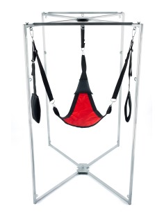 Kit Sling Tissu Triangle Rouge-Noir Armature Grise