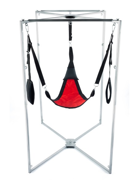 Kit Sling Tissu Triangle Rouge-Noir Armature Grise