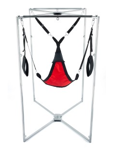 Kit Sling Tissu Triangle Rouge-Noir Armature Grise 2