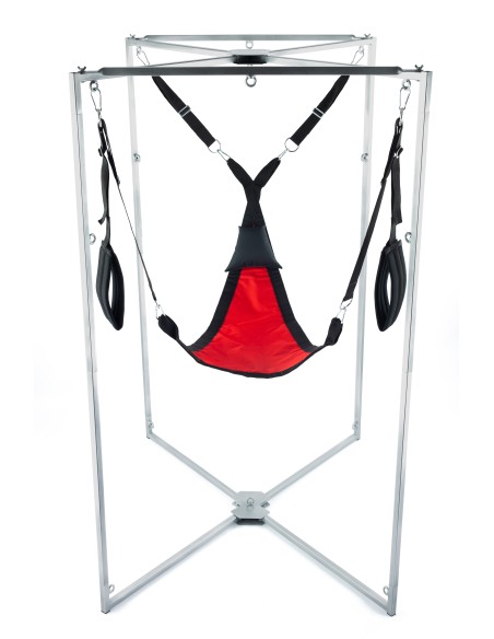 Kit Sling Tissu Triangle Rouge-Noir Armature Grise